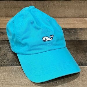 Vineyard Vines Aqua Blue Classic Whale Logo Hat Baseball Cap OS